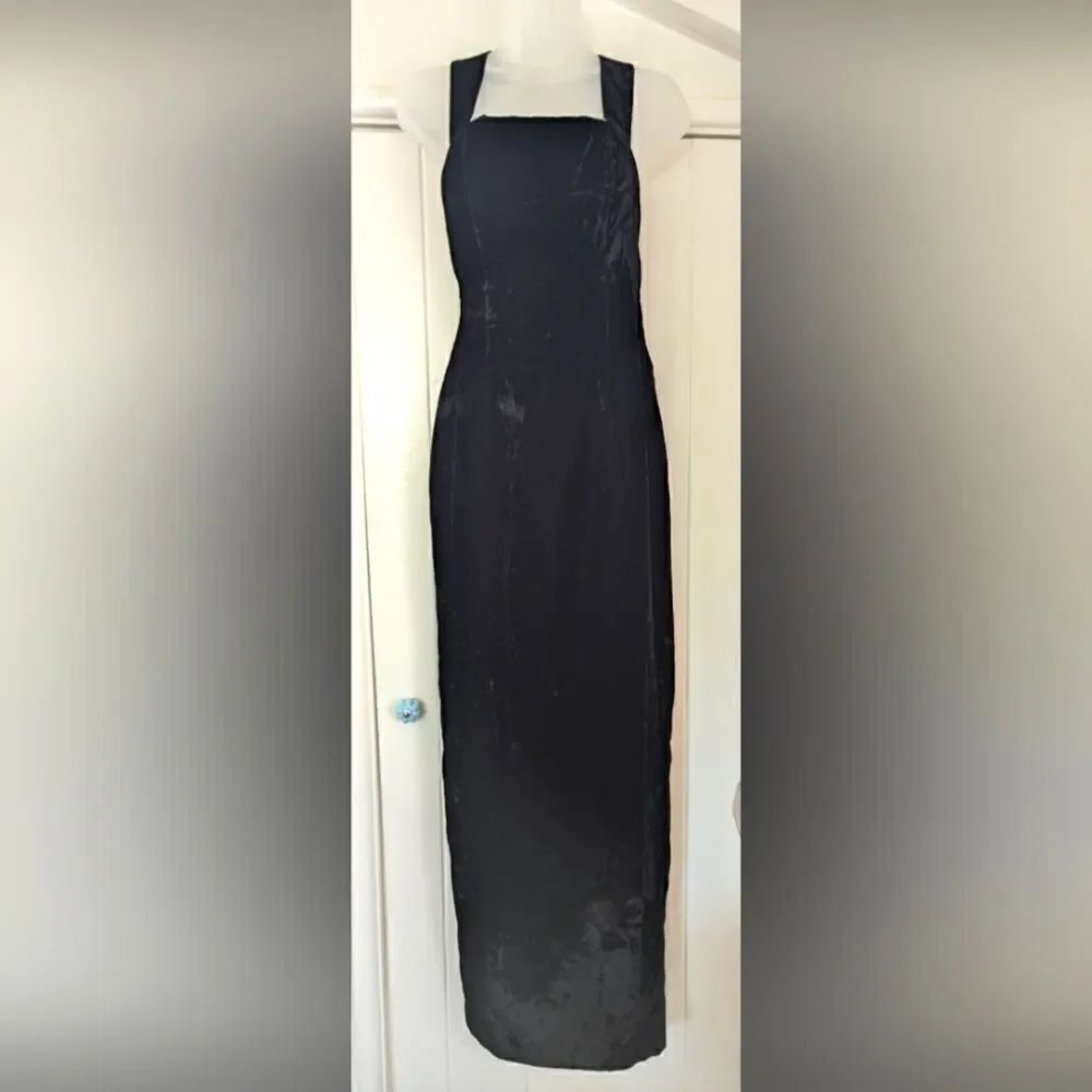VTG Handmade Velvet Halter Dress Witchy Romantic Whimsigoth Fairy Grunge 2 4
